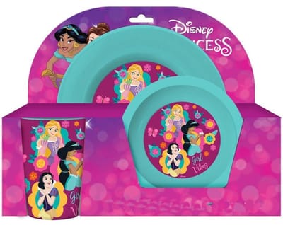 Disney Princess Ontbijtset – Bord, Kom & Beker – Kunststof Kinderservies