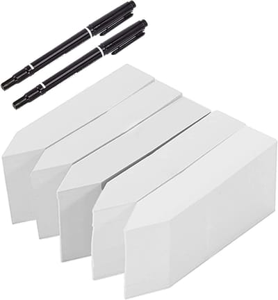 Plantenbordjes Set - Tuinetiketten Markers - Planten Identificeren - Weerbestendig Kunststof - 10x2 cm - Wit