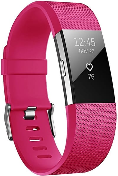 By Qubix - Compatible Fitbit bandje - Geschikt voor fitbit Charge 2 sportbandje - Maat: Large - Roze - Horlogeband - smartwatchbandje