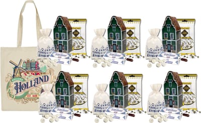 Holland pakket - Hopjes in blik - Set van 6 - Wilhelmina pepermunt - Hollandse cadeautjes - oud Hollands snoep - snoepjes - Souvenirs Holland