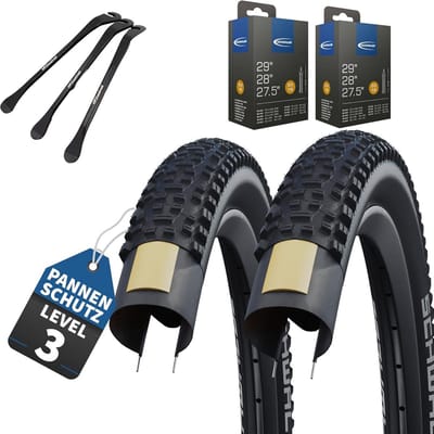 2x Fietsbanden 29 inch (57-622) MTB Geschikt voor Alle Terrein + 3 Metalen Bandenlichters
