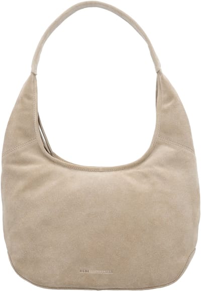 Hide & Stitches Brazos Schoudertas - Buidel - Hobo - Tas - Suede - Leer - Shopper - Leren Dames Tas - Zand