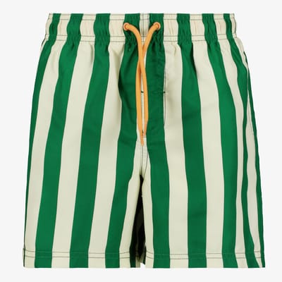 Osaga gestreepte jongens zwemshort groen beige - Maat 164 - Zwembroek