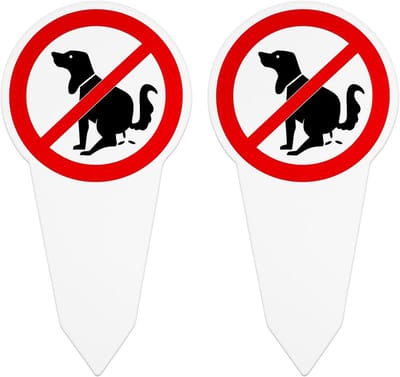 Schild Verboden Honden - Instructiebord 180x300 mm voor Hondentoilet - Poepen Niet Toegestaan