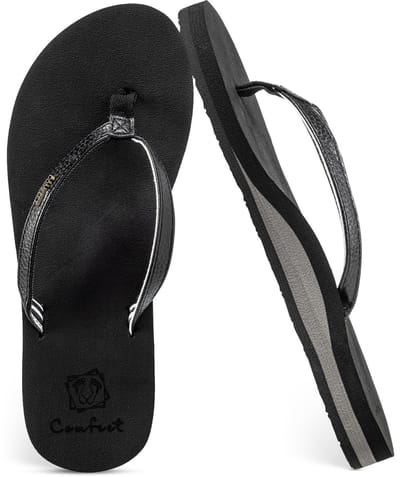 Slippers Dames - Sandalen - Zwart - Maat 36 - Comfeet