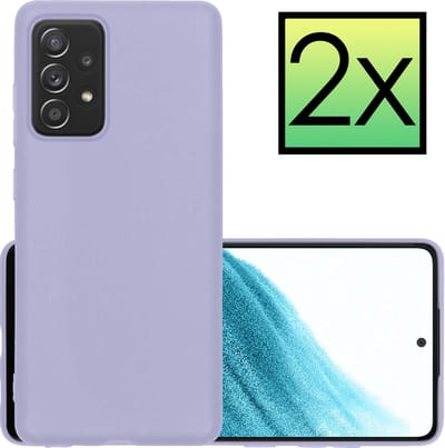 Hoesje - 2 Stuks - Geschikt voor Samsung Galaxy A53 - Sterk & Shockproof - Case Siliconen - Back Cover - Telefoon Hoes - Lila