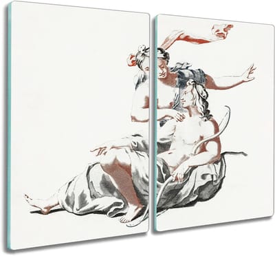 Keukenplank Glas - Snijplank Werkblad - Koken en Bakken - Hittebestendig Oppervlak - 30x52cm - Wit Mozaïek
