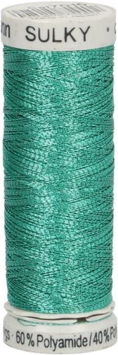 Gütermann Sulky Metallic borduurgaren, 200m, Kleur 7015 groen