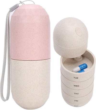 Dailygoods- Medicijn Doos 7 Dagen - Pillen Organizer - Draagbare Opberg - Vitamine Doos - Weekdoos - Schattig Ontwerp - Pillenhouder