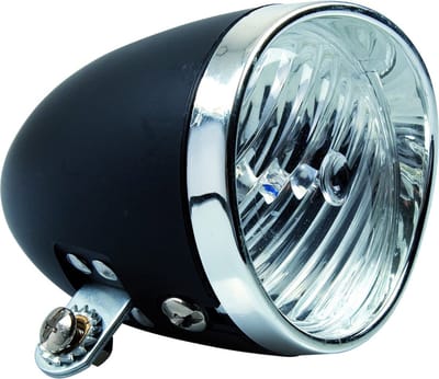 Simson Retro LED fiets koplamp - zwart - batterij - klassiek ontwerp