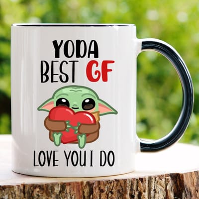 Yoda best GF love you i do mok - Valentijn cadeautje voor hem - Valentijn cadeautje voor haar - Valentijnsdag - Verjaardag cadeau - Cadeau voor man - Cadeau voor vrouw - Grappige cadeaus - Mokken - Theeglazen - Koffiebeker