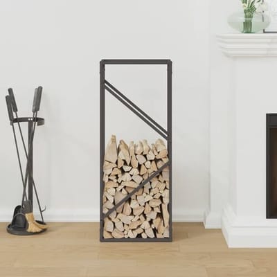 vidaXL - Brandhoutrek - 40x25x100 - cm - koudgewalst - staal - zwart