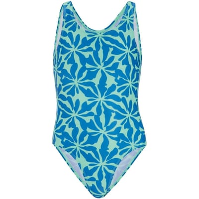 Regatta Meisjes Bloemige Eén-Piece Badpak (Sonic Blauw)