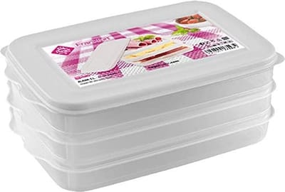 Hega Hogar Vleeswaren bewaarbakjes - 3x - transparant - 26 x 16 x 10 cm - 3 lagen - broodbeleg vershouddoos