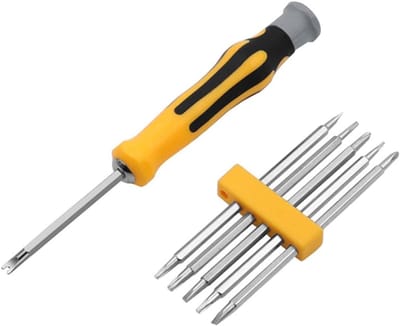 6-in-1 mini-schroevendraaier set - multifunctionele draaischroeven met magnetische bits - kleine huishoudelijke schroevendraaier - afneembare handgreep - materiaal van gelegeerd staal