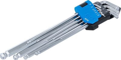 BGS Stiftsleutelset extra lang + extra kort inbus met kogelkop 1,5 - 10 mm 9 delig