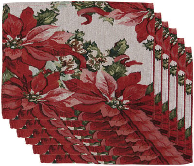 Clayre & Eef Placemats Set van 6 33x45 cm Beige Polyester