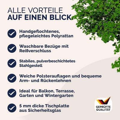Tuinmeubelset 4 Personen – Meuble - – Meuble Paris Luxe Polyrotan - Medahomestore