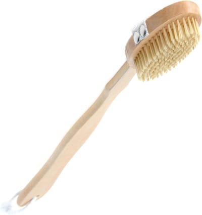 *** 1x Bad/douche scrub borstels van hout 42 cm - Badkameraccessoires - van Heble® ***