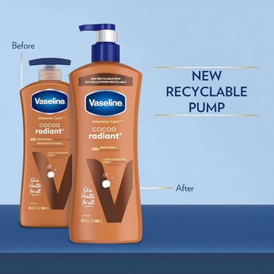 Vaseline Intensive Care Body Lotion Cocoa Radiant | Ultra-Hydraterende Lipids en Pure Cacao Boter voor Langdurige, Stralende