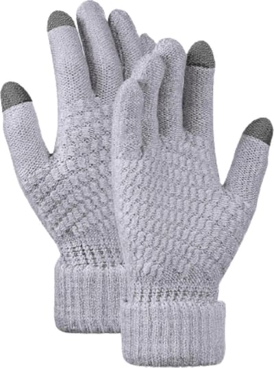 Scoby - Wollen Handschoenen - Winterhandschoenen - Warme Handschoenen - Touchscreen Gloves - Lichtgrijs