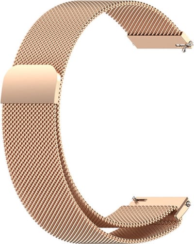 By Qubix - Geschikt voor Garmin bandje - Geschikt voor Garmin Venu / Sq / Sq2 / 2 plus - Milanese bandje - Champagne goud - Smartwatch bandje 20mm