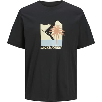 Jack & Jones T-shirt Jjbarbados Tee Ss Crew Neck 12269416 Black Mannen Maat - L