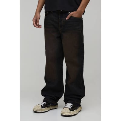 Getinte Gewassen Omgeslagen Zoom Relaxed Fit Jeans | Dark Wash | Size 32R