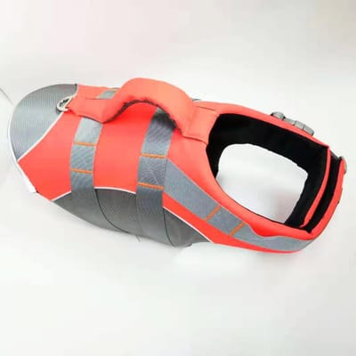 Gilet de sauvetage réfléchissant pour chien réglable respirant gilet de sécurité pour animal de compagnie flottabilité améliorée tissu Oxford vêtements de natation plage (Orange,S--1.5-4kg) orange
