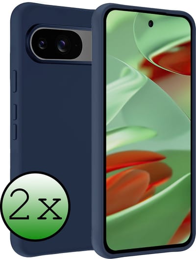 Hoesje 2 Stuks - Geschikt voor Google Pixel 10 - Sterk & Shockproof - Case Siliconen - Back Cover - Telefoon Hoes - Donkerblauw
