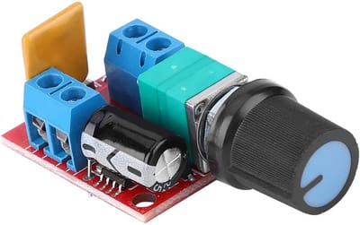 Motor Snelheidsregelaar - DC Controller - Projecten Robottek - Zelfherstellende Zekering - 3V-35V 5A - Zwart