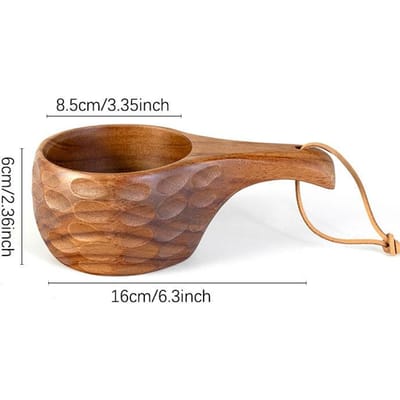 Handgemaakte houten melkbeker Acacia houten koffiemokken Tas met draagkoord Handvat Kampeerdrinkbekers Artefact Keukengereedschap 200ML