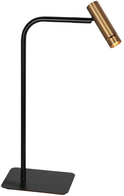 Tafellamp Lumo 4606BR - brons en zwart - modern klassiek - Mexlite - Draaibaar en kantelbaar - 45 cm hoog - LED module 5W met warm wit licht 2700K