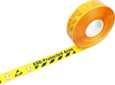 ESD waarschuwingstape - Geel - 3000 cm x x 0,70 mm- Anti-slip - Polyvinylchloride (PVC) - 0,70 mm - Voor binnen