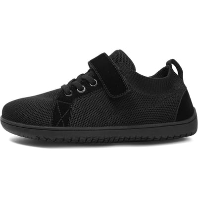 Chaussures Minimalistes pour Jeunes Enfants à Bout Large, Style Pieds Nus, Garçons Filles, Semelle Antidérapante Naturelle, Chaussures Plates pour la Marche des Enfants pour l'École, Zéro Drop 25 noir