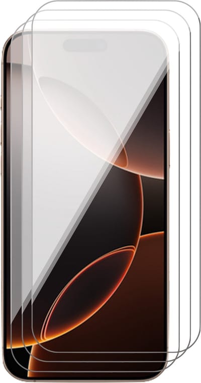 Screenprotector geschikt voor iPhone 16 Pro - 3x Gehard Glazen Tempered Glass Krasbestendige Screen Protector