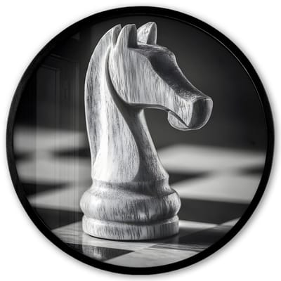 Poster in lijst Rond - Fotolijst 40x40 cm - Posters - Paard - Hout - Schaalbord - Zwart - Ronde posterlijst zwart - Decoratie - Wanddecoratie woonkamer - Muurdecoratie slaapkamer