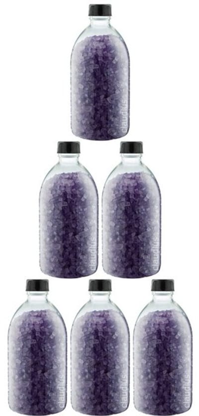 Claudius Badzout Lavendel - 600 gram - Fles met zwarte dop - set van 6 stuks