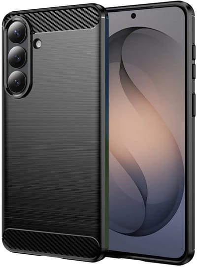 Hoesje geschikt voor Samsung Galaxy S26 - Techsuit Carbon Silicone Back Cover - Zwart