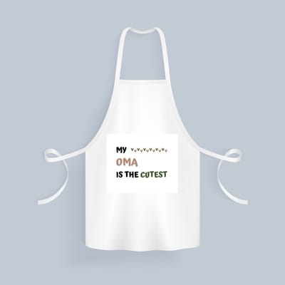 Akyol - my oma is the cutest Keukenschort - Oma - schattige oma - verjaardagscadeau - verjaardag - cadeau - cadeautje voor oma - oma artikelen - kado - geschenk - gift - 82 bij 71 cm