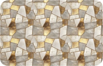 WC mat 80x50 cm - Antislip - Mozaïek - Marmer - Goud - Toiletmat - Vloermat - Douchemat - Toilet tapijt - Toiletmatten