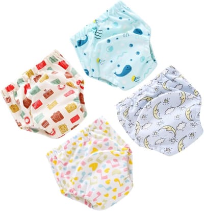 Herbruikbare Baby Trainingsbroekjes - Wasbare Luiers - Zindelijkheidstraining - 6 Lagen Gaas - Maat L - Diverse Kleuren