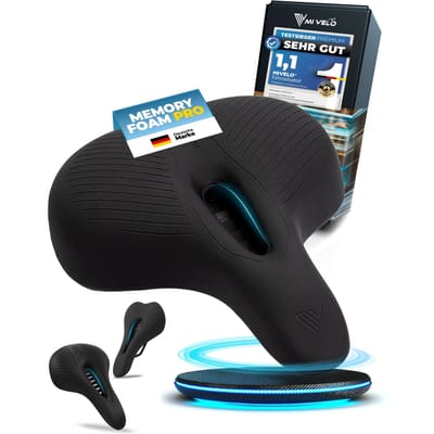 MIVELO Comfort PRO fietszadel met traagschuim | Dames fietszadel | Heren fietszadel, comfortabel en ergonomisch (Stad)