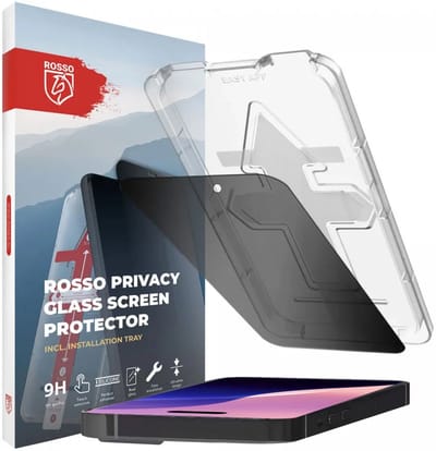 Rosso Privacy Screen Protector Geschikt voor Apple iPhone 16 - 9H Gehard Glas - Installatietray - Case Friendly Tempered Glass - Stofvrij - Eenvoudige Installatie
