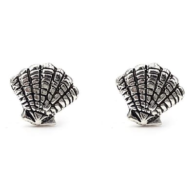 Zilveren oorknopjes schelpje 8mm