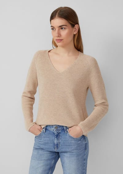Regular fit gebreide pullover van katoenmix