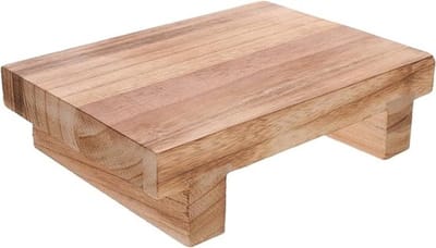 Opstapje Houten Krukje - Voetenbankje Kinderkruk - Comfortabel Zitten - Ergonomische Voetensteun - 25 x 18 x 7 cm - Lichtbruin
