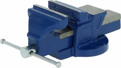 Benson Robuuste bankschroef - vaste basis - 100 mm klauw - massief aambeeld - blauw