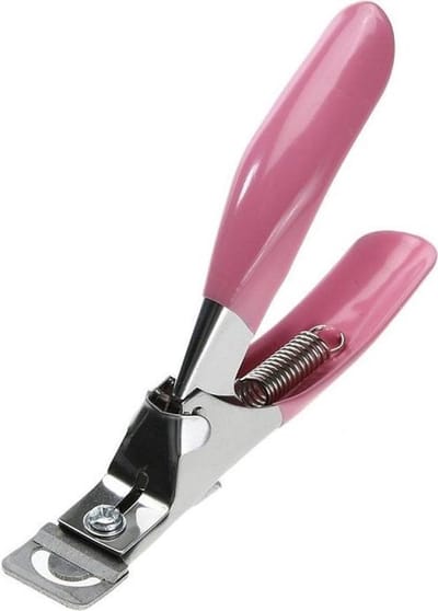 Okado Nagelknipper voor Kunstnagels Roze 13 cm – Tip Cutter voor Nepnagels en Nageltips – RVS nagelknipper voor Nail art en Manicure