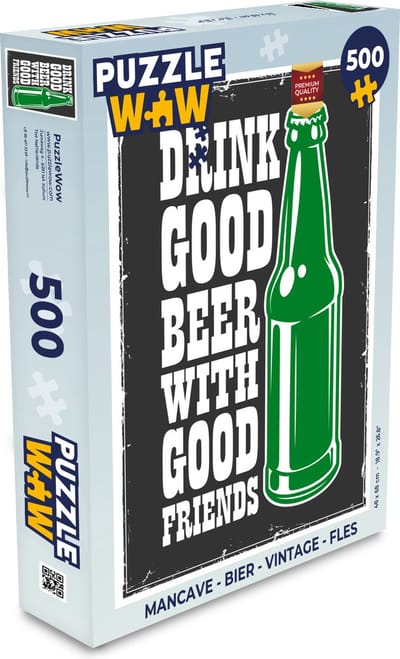 Puzzel Mancave - Bier - Vintage - Fles - Legpuzzel - Puzzel 500 stukjes